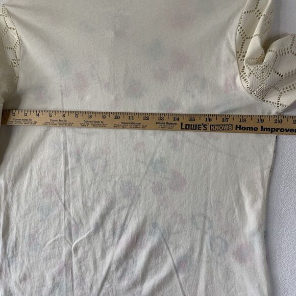 Van Heusen Top Blouse Women Medium Floral Casual Grannycore Embroidered Normcore - Picture 4 of 9